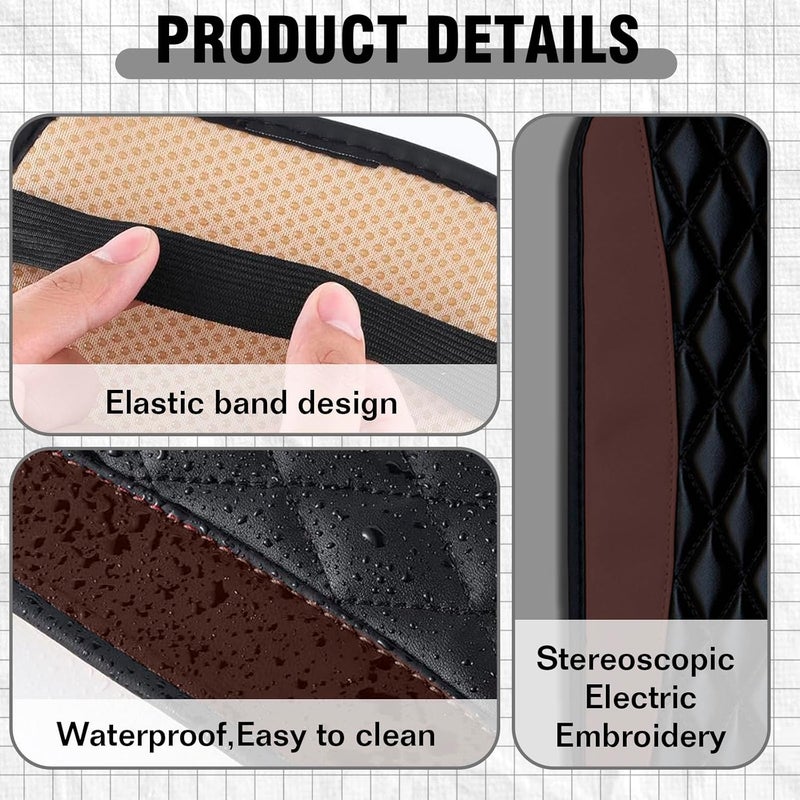 Couslcd Auto Center Console Pad, Universal Waterproof Armrest Seat Box Cover, Car Interior Accessories, Leather Auto Armrest Cover Protector for Most Vehicle, SUV, Truck (Brown) - Image 5